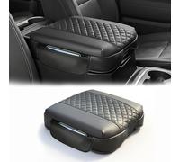 1.2in Thickness Center Console Armrest Cover Side Pocket For Chevy Silverado & GMC Sierra 2019-2026, Tahoe & Suburban & Yukon 2021-2026, Bucket Seat, Leather Arm Rest Lid Cushion, Anti-Scratch, Black