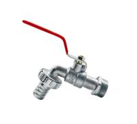 1/2inch 3/4 Inch Zinc Alloy Lever Water Tap Faucet Ball Type Valve Red Handle Hose Plug for Washing Machine Garden Watering(B,3/4'')