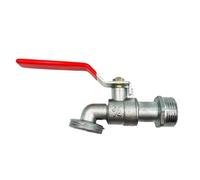 1/2inch 3/4 Inch Zinc Alloy Lever Water Tap Faucet Ball Type Valve Red Handle Hose Plug for Washing Machine Garden Watering(A,3/4'')