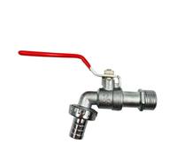 1/2inch 3/4 Inch Zinc Alloy Lever Water Tap Faucet Ball Type Valve Red Handle Hose Plug for Washing Machine Garden Watering(B,1/2'')