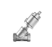1/2inch 3/4inch 1inch High Strength Female Thread Seat Valve, BSP Steam Pneumatic Angle Seat Valve 1pc(1/2 inch,Stainless Head_Double Acting)