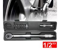 1/2Inch Drive Torque Wrench Heavy Duty Adjustable 28-210Nm (10 - 150 FT-LB) Car Bicycle Maintenance Kit with Sockets, Extension Bar and Storage Case
