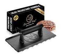 1.2kg Cast Iron Grill Press, Heavy Duty Smash Burger Press for Griddle Heat Resistant Handle, Burger Smasher, Hamburger Press, Grill Press for Griddle, Bacon Press Meat Press, BBQ Grill Accessories