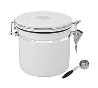 1.2L Coffee Canister Stainless Steel Sealing Storage Jar Food Storage Container for Home Use Coffee Beans, Grounds (White)