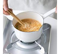 1.2L Enamel Milk Pan, Nonstick Saucepan Melting Coffee Milk Boiling Porridge Soup Saucepan Gas Stove Enamel Pot | Mini Butter Warmer, Enamelware Saucepan Pan for Home Kitchen Restaurant(white)