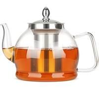 1.2L Glass Teapot with Infuser, Tea Pot, Teapots, 1200ml Tea Pots, Borosilicate Glass Teapot for Stovetop Safe, Tea Pot for Tea, Blooming Tea, Loose Tea, Flowering Tea