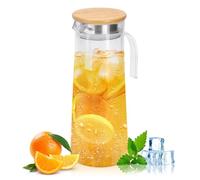 1.2L Plastic Water Jug with Lid and Handle, Fridge Door Water Jugs Pitcher Water Carafe Juice Large Jug for Milk Juice Iced Tea Lemonade Coffee Homemade Beverage