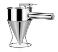 1.2L Stainless Steel Pancake Batter Dispenser with Stand, Octopus Balls Funnel Tool Waffle Batter Dispenser Kitchen Funnel Baking Tool for Cake Cupcake Waffles Muffin Mix Crepes