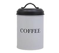 1.2L White Coffee Canister Storage Container Caddy Grey Airtight Jar Handle Lid