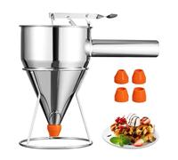 1.2LPancake Dispenser,Stainless Steel Batter Dispenser with Stand,4 Nozzles