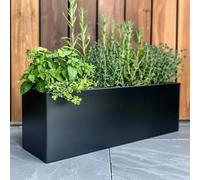 1.2m/1m/75cm/70cm Zinc Galvanised Trough Planter | No Assembly Needed | Lightweight (Matte Black, L70cm x W24cm x H24cm)