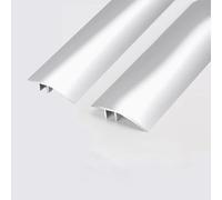 1.2M 2pcs Aluminum Floor Transition Strip Door Bar - Silver Threshold Ramp, 4.3cm Width, Bridges 6-12mm Height Gap for Doorways Tile Laminate Planks