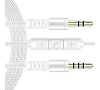 1.2m 3.5mm Male Speaker Line Voice Control Line Microphone Compatible Car Headphones Mobile Device Headphones Replacement Wire Built-in Mic