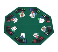 1.2m/48 Inches Foldable Poker Table Top 8 Players Blackjack Tables Casino Chip Trays