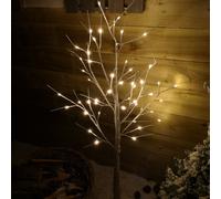 1.2m (4ft) Christmas Outdoor Birch Tree with 48 Warm White LEDs