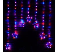 Samuel Alexander 1.2M Battery Operated Christmas Star Curtain Lights With 140 Rainbow Leds