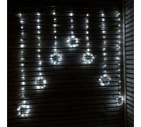 1.2m Battery Operated Christmas Star Curtain Lights with 140 White LEDs Samuel Alexander White One Size