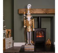 Samuel Alexander 1.2M Battery Operated Light Up Giant Christmas Gold Nutcracker With Leds