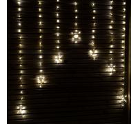 1.2m Battery Operated Snowflake Curtain Christmas Lights with 147 Warm White LEDs Samuel Alexander Beige One Size