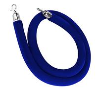 1.2m Blue Velvet Queue Rope with Hooks - Premium Crowd Control Solution for Hotels Cinemas Events Visitor Guidance & Queue Management