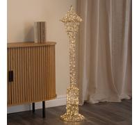 1.2m Gold Elegance Twist Christmas Lamp Post Decoration with LEDs