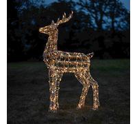 1.2M Laser Outdoor Light Up Stag With 230 White Leds
