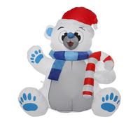 () 1.2M LED Christmas Waterproof Polyester Built-In Blower UV-resistant Inflatable Bear Toy for Decoration Party Gift