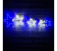 1.2m LED Rope Light 7 Star Silhouette Christmas Decoration in Cool White & Blue Samuel Alexander Multi One Size