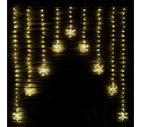 1.2m LED Snowflake Curtain Lights Christmas Decorations in Warm White Samuel Alexander White One Size