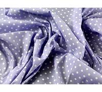 1/2m | Lilac Polycotton with White Spots Pastel Colour Quality Fabric **Free UK Post** 5mm Spots Japanese Qkt 4000 Poly Cotton Material Pastel Lilac Colour Color Dressmaking Shirts Clothes Cr