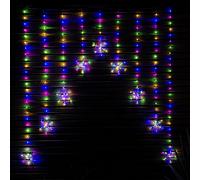 1.2m Multi Colour LED Snowflake Curtain Lights Christmas Decorations Samuel Alexander Red One Size