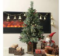 1.2m Prelit Christmas Tree with 100 Warm White LED Lights and 8 Modes HOMCOM Green 4ft