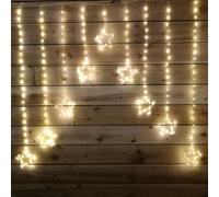 1.2m Premier Christmas Static Star LED Silver Pin Wire V Curtain Lights in Warm White Samuel Alexander Beige One Size