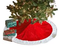 1.2m Red and White Soft Fabric Traditional Christmas Tree Skirt Samuel Alexander Red One Size