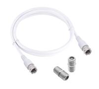 1.2m RG6 TV Coaxial Cable Connectors Set,F Male to F Male,Aerial TV Cable Extension with Compression Connectors,75 Ohm Coax for Sky,Freesat,Virgin Media,Broadband,Satellite,High-Speed Digital Router