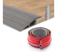 1.2M Self-Adhesive Floor Transition Strips Carpet Trim Strong Adhesive, Ideal for Carpet, Laminate, and Tile Thresholds, Doorways, and Edging (Supports 12-15mm Height Difference, Grey Wood Grain)