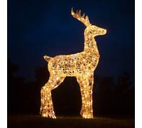 Garden Trends Christmas Centre 1.2m Soft Acrylic 230 LED Light Up Reindeer, Clear