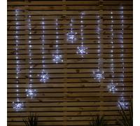 1.2m x 1.2m FlexiBrights Christmas Snowflake Curtain Lights with 267 White LEDs Samuel Alexander White One Size