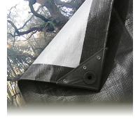 1.2M x 1.8M BLACK/SILVER HEAVY WATERPROOF TARPAULIN SHEET TARP COVER WITH EYELET