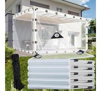 1.2m x 3.4m Waterproof Transparent Tarp with GrommetsDurable Foldable Outdoor Canopy for Rain Protection MultiPurpose Cover for Camping Events and Weather Resistance