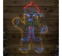 1.2m x 90cm Light up FlexiBright Gingerbread Man Decoration with 456 Twinkling Multi-Coloured LEDs