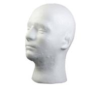 1/2pc Female Styrofoam Foam Mannequin Head Stand Model Display Wig Polystyrene Mannequin Manikin Head Polystyrene Head White Female Display Head Mannequin Head for Wig Hat Headset Sunglasses (Male)