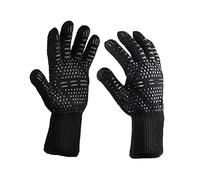 1/2pc Non-Slip Fireproof Microwave Oven Gloves Extreme Heat Resistant Oven Mitts Flame Retardant BBQ Gloves for Barbecue(Black Women 2pc)