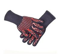1/2pc Non-Slip Fireproof Microwave Oven Gloves Extreme Heat Resistant Oven Mitts Flame Retardant BBQ Gloves for Barbecue(Fire Women 2pc)