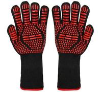 1/2pc Non-Slip Fireproof Microwave Oven Gloves Extreme Heat Resistant Oven Mitts Flame Retardant BBQ Gloves for Barbecue(Red Men 2pc)