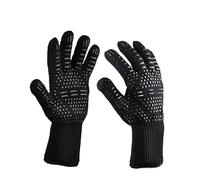 1/2pc Non-Slip Fireproof Microwave Oven Gloves Extreme Heat Resistant Oven Mitts Flame Retardant BBQ Gloves for Barbecue(Black Men 2pc)