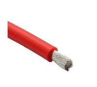 1/2pcs 1/2/5/8/10/20/50m Silicone Cable AWG 12 10 8 Red Black Car BatteryCopper Wire(Red,1m 10AWG)