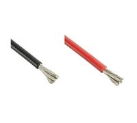 1/2pcs 1/3/5/10/20m Silicone Cables Red Black 4 3 0AWG Electrical Wires For Solar Panel Car Battery(Red Black,0AWG 20m)
