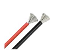 1/2pcs 1/5/10M 30 28 26 24 22 20 18 16 14 12 10 8AWG Soft Silicone Wire Black/Red Solar Panel Car Battery Flexible Electric Cable(Black Red,22AWGx10 Meter)