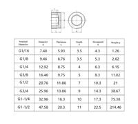 1-2Pcs 1/8" 1/4" 3/8" 1/2" 3/4" 1" 1-1/4" 1-1/2" BSP Grade 12.9 Strength Black Carbon Steel Hex Socket Cylindrical Screw Plug(G1 4-19(2pcs))